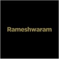 Rameshwaram lord Shiva jyotirlinga typography in golden color. Rameshwaram lettering