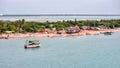 Rameswaram coast with boats. Tamil Nadu, India.