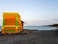 A colorful Hindu temple on a beach on the island of Dhanushkodi in the ancient