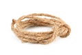 Ramie natural rope on the white background