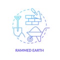 Rammed earth blue gradient concept icon Royalty Free Stock Photo