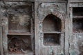 Old broken vintage house shelves made of mud bricks in Maharashtra, India Royalty Free Stock Photo