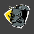 Ramming Rhino insignia vector illustration Royalty Free Stock Photo