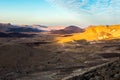 Ramon crater desert mountains range landscape, Negev, Israel.