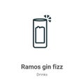 Ramos gin fizz outline vector icon. Thin line black ramos gin fizz icon, flat vector simple element illustration from editable