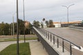 A ramp for cars to enter from an underground parking lot to a multi-storey residential building Royalty Free Stock Photo