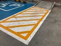 Ramp in disable parking spot Royalty Free Stock Photo