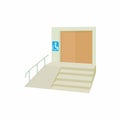 Ramp for disabled icon, cartoon style Royalty Free Stock Photo