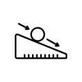 Black line icon for Ramp, slope and trailer