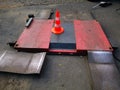 Ramp for lifting machines to vulcanization service