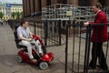 ramp for lifting on a specially made for wheelchair users viewing the tourist area