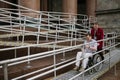 ramp for lifting on a specially made for wheelchair users viewing the tourist area