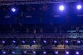 Ramp with lighting equipment, concert and stage lighting. Royalty Free Stock Photo