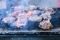 Ramp steak A top sirloin steak flame broiled on a barbecue, shallow depth of field Royalty Free Stock Photo