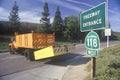 An on-ramp to highway 118, in the Northridge Reseda area of Los Angeles, which was closed following 1994 earthquake