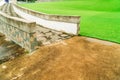 Ramp for wheelchairs in the park, Stone staircase in the garden Royalty Free Stock Photo