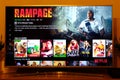 Rampage - Netflix television screen with popular series choice. Movies