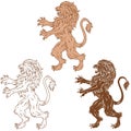 Rampant lion heraldic design Royalty Free Stock Photo