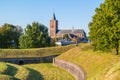 Rampart and church of Naarden, Netherlands Royalty Free Stock Photo