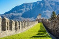 Ramparts of Castelgrande castle in Bellinzona, Switzerland