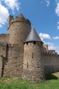 Ramparts of Medieval City of Carcassonne in France Royalty Free Stock Photo