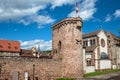 Ramparts in Obernai town center, Alsace wine route, France