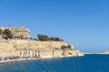 the ramparts on the port of Valletta, Malta