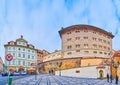 The ramparts of Prague Castle, Golden Star House and Schwarzenberg Palace, Czech Republic Royalty Free Stock Photo