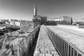 Ramparts Walk old city walls, and Tower of David, Jerusalem Royalty Free Stock Photo