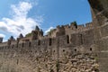 Ramparts wall of Medieval City of Carcassonne in France Royalty Free Stock Photo