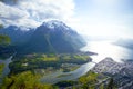 Rampestreken - Beautiful views of the Romsdalsfjorden Royalty Free Stock Photo