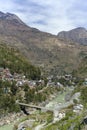 Rampur Village on the bank of Sutlej River of Himalaya