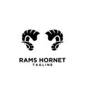 Goat sheep rams line horn hornet set logo icon designs vector simple illustrationa Royalty Free Stock Photo