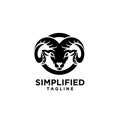 Goat sheep rams bull line head logo icon designs vector simple illustrationa Royalty Free Stock Photo