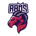 Rams esport logo design template, Goat logo vector illustration Royalty Free Stock Photo