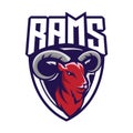 Rams esport logo design template, Goat logo vector illustration Royalty Free Stock Photo