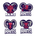 Rams esport logo design template, Goat logo vector illustration Royalty Free Stock Photo