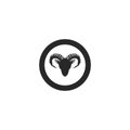 Rams head logo template silhouette icon.