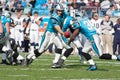 Jake Delhomme Hands Off to DeAngelo Williams