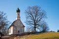 Ramsach church near Murnau, at the end of winter season, upper bavaria