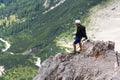 People climbing on via ferrata to Dachstein glacier on August 17, 2017 in Ramsau am Dachstein, Austria.