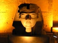 Ramses II head at the Luxor temple at night Egypt, North Africa Royalty Free Stock Photo