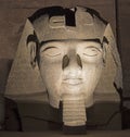 Ramses II head at Luxor Temple at night Royalty Free Stock Photo