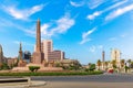 Ramses II Obelisk, Tahrir square, Tv tower and other buildings of Cairo, Egypt Royalty Free Stock Photo