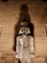 Ramses II or Ramses the Great granite statue at Luxor Temple Thebes in Egypt illuminated at night