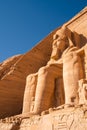 Ramses II statue at Abu Simbel temple in Aswan in Upper Egypt near Sudan Royalty Free Stock Photo