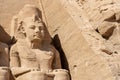 Ramses II statue in front of Abu Simbel Temple Egypt Royalty Free Stock Photo