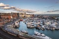 Ramsgate, England - Jan 17 2020 Yachts moored in the marina of the impressive historic Royal Harbour on a cool but bright winter Royalty Free Stock Photo