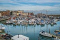 Yachts moored in the marina of the impressive historic Royal Harbour Royalty Free Stock Photo