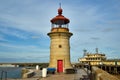 Ramsgate Lighthouse on the West Pier of the Royal Harbour in the county of Kent, England.